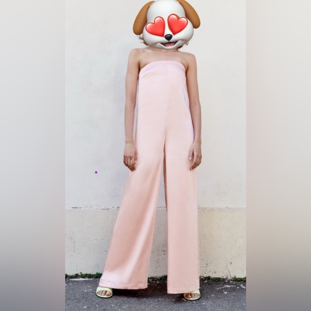 Zara Light Pink Maxi Jumpsuit